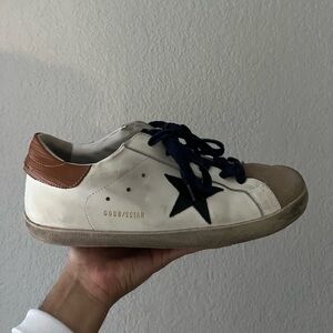 Golden Goose Superstar 'White Taupe Black